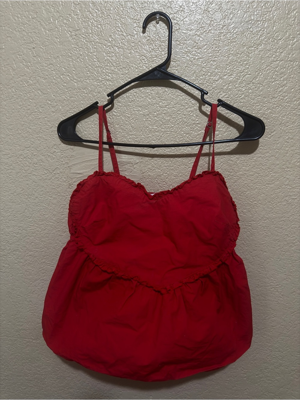 Red Spaghetti Strap Women's Heart Top